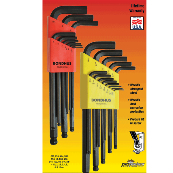 美國Bondhus波頭六角端L型扳手HLX6MG