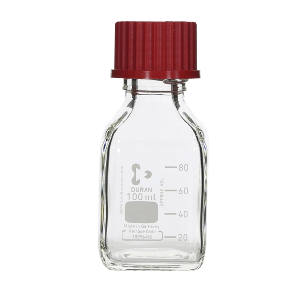 日本SIBATA柴田科學耐熱螺口角瓶帶紅蓋017230-5001A