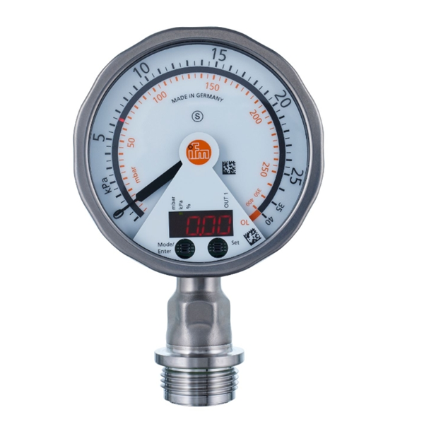 德國IFM易福門帶模擬顯示屏的齊平式壓力傳感器PG2433 PG-025-REB12-MFRKG/US/ /P