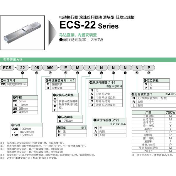 CKD喜開(kāi)理電動(dòng)執(zhí)行器（無(wú)馬達(dá)型）滑塊型ECS-22-25020-EM8NNNNN