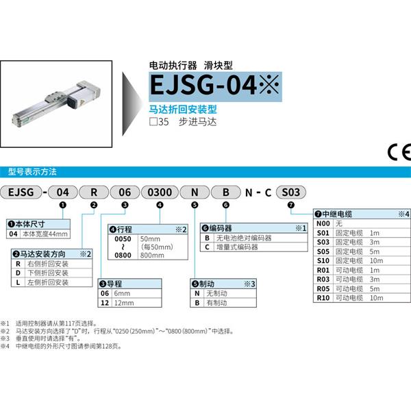 CKD喜開理電動執行器（無馬達型）滑塊型EJSG-04E12L0800BCN-CR01