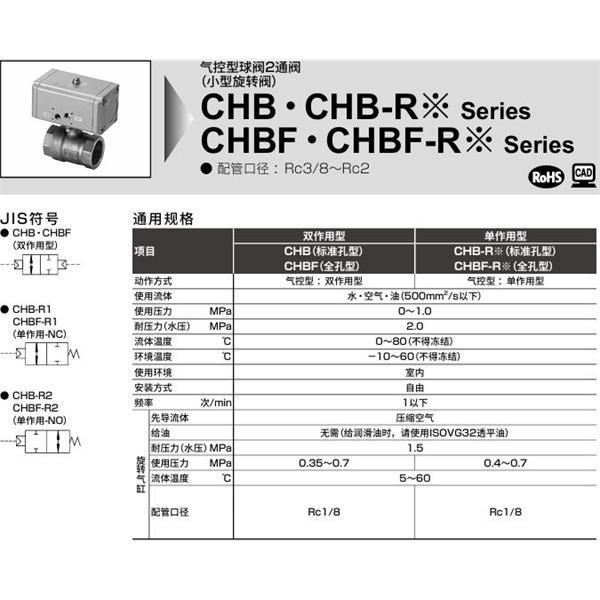 CKD喜開理氣控式球閥2?3通閥CHBF-R2-32-N-W