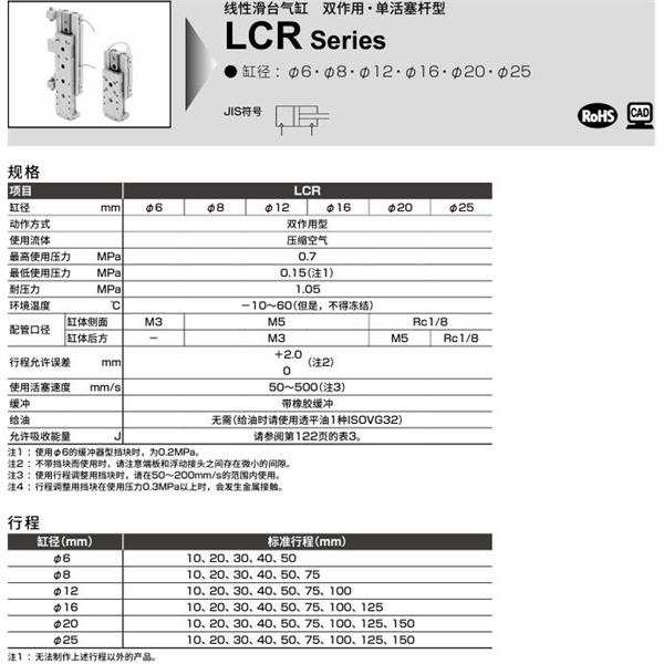 CKD喜開理線性滑臺氣缸LCR-25-75-F2H1-R-S506DTBLN